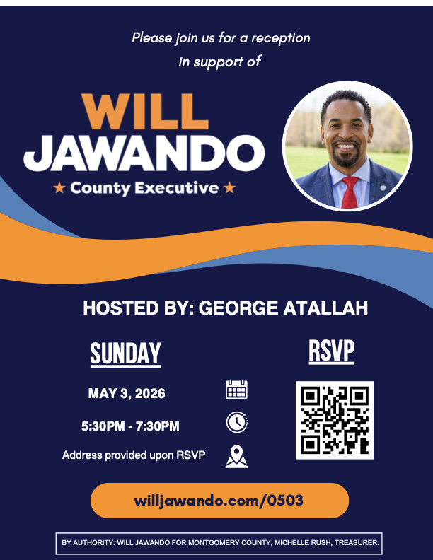 Reception for Will Jawando hosted by George Atallah
