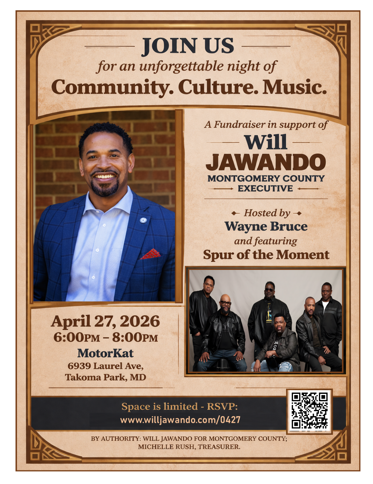 Community. Culture. Music. hosted by Wayne Bruce flyer