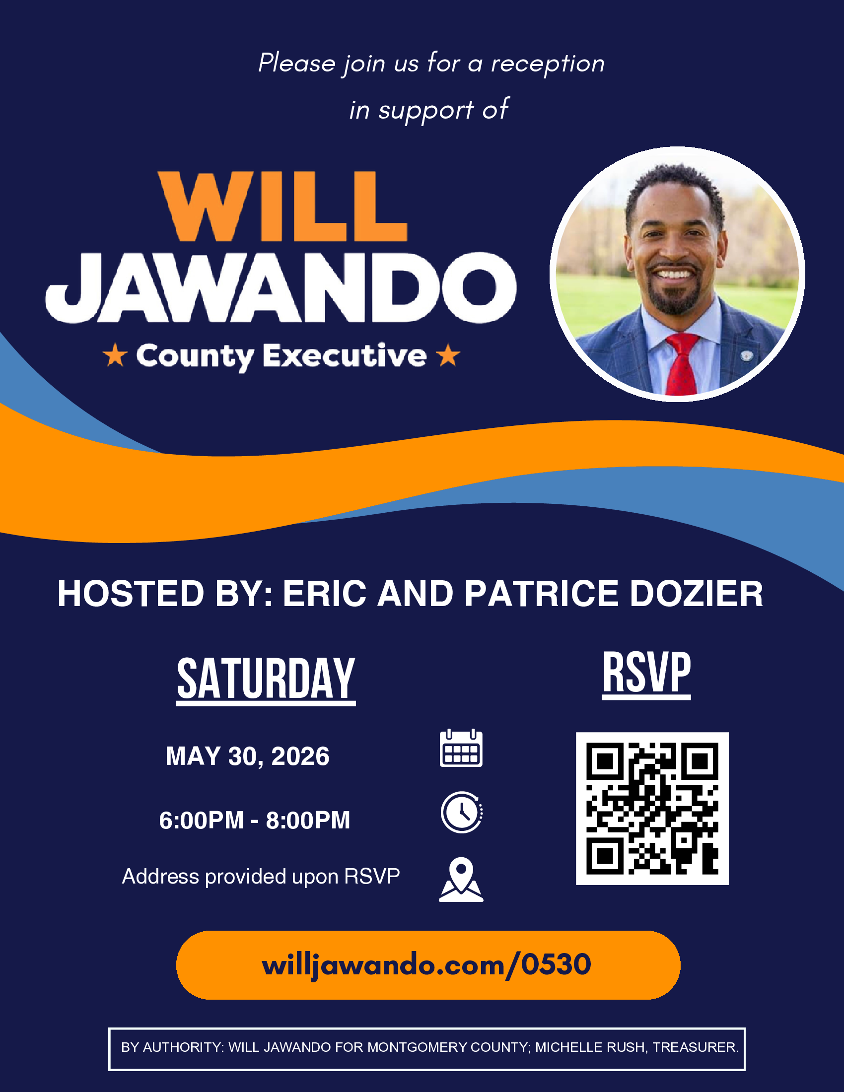 Reception for Will Jawando — Sandy Spring